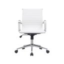 Ver imagem 3 de Cadeira de Escritório Elegante em Couro Branco com Braços Cromados para Ambientes Modernos