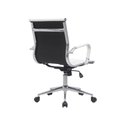 Ver imagem 4 de Cadeira de Escritório Elegante em Couro Branco com Braços Cromados para Ambientes Modernos