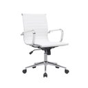 Ver imagem 2 de Cadeira de Escritório Elegante em Couro Branco com Braços Cromados para Ambientes Modernos