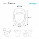 Ver imagem 3 de Assento Sanitário Almofadado Thema Bege Claro (biscuit) para Vaso Incepa
