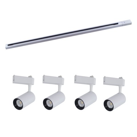 Kit Trilho Eletrificado 1 M Branco + 4 Spot 10w 3000k St247