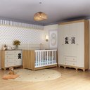 Ver imagem 1 de Quarto de Bebê Completo com Berço Americano 3 em 1 Ternura Multimóveis Mp4647 Madeirado/off White