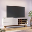 Ver imagem 1 de Rack Bancada Decorativa 180cm Sancho Off White/Freijó G73 - Gran Belo