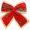 Ver imagem 2 de Kit 20 Enfeite Laços Natalino Vermelho Árvore Natal de 12cm