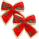 Ver imagem 3 de Kit 20 Enfeite Laços Natalino Vermelho Árvore Natal de 12cm