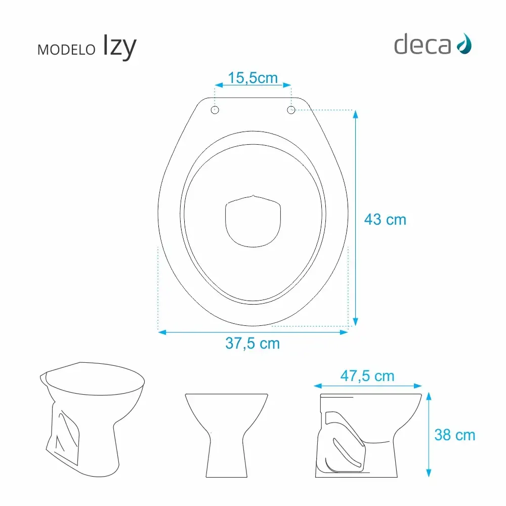 Assento Sanitário Poliester com Amortecedor Izy Caramelo para bacia Deca - 2