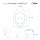 Ver imagem 2 de Assento Sanitário com Amortecedor Convencional | Oval Pergamon (bege claro) para vaso Celite
