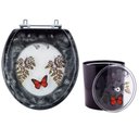 Ver imagem 1 de Tampa de Vaso e Lixeira Decorada Borboleta Preto