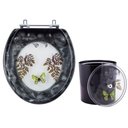 Ver imagem 1 de Tampa de Vaso e Lixeira Decorada Borboleta Preto