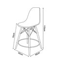 Ver imagem 3 de Conjunto Mesa Bistrô Eames Eiffel Vidro com 3 Banquetas Vermelhas de Madeira - Cor: Marrom
