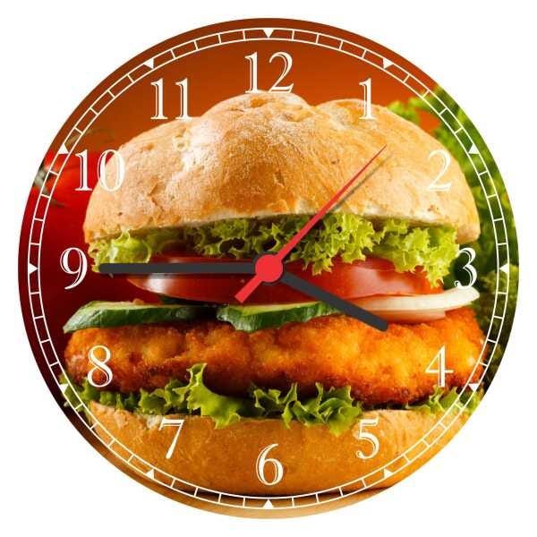 Relógio De Parede Hambúrguer Restaurantes Food Gourmet Quartz - 1