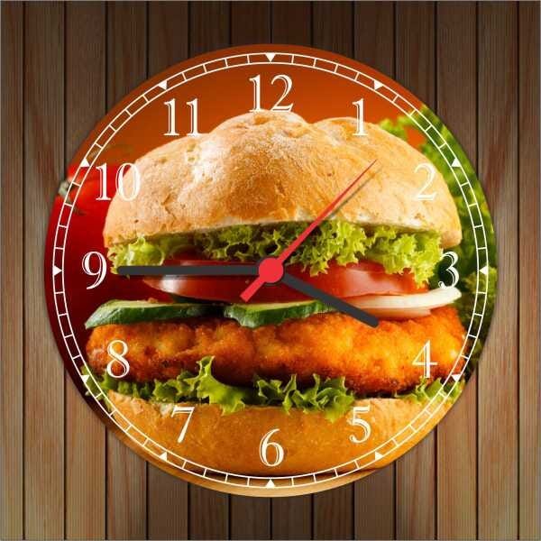 Relógio De Parede Hambúrguer Restaurantes Food Gourmet Quartz - 2