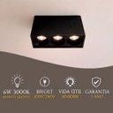 Ver imagem 4 de 3 Mini Spot LED Downlight Triplo Preto Sobrepor Sala LUZ05