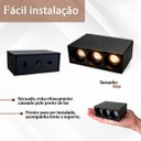Ver imagem 6 de 3 Mini Spot LED Downlight Triplo Preto Sobrepor Sala LUZ05