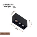 Ver mais imagens de 3 Mini Spot LED Downlight Triplo Preto Sobrepor Sala LUZ05