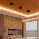 Ver imagem 1 de 3 Mini Spot LED Downlight Triplo Preto Sobrepor Sala LUZ05