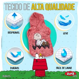 Roupa Cachorro Pet Inverno Moletom Snoopy Charlie Sleeping M - 5