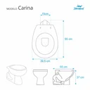 Ver imagem 2 de Assento Sanitário Poliester com Amortecedor Carina Bone (Bege Claro) para Vaso Ideal Standard