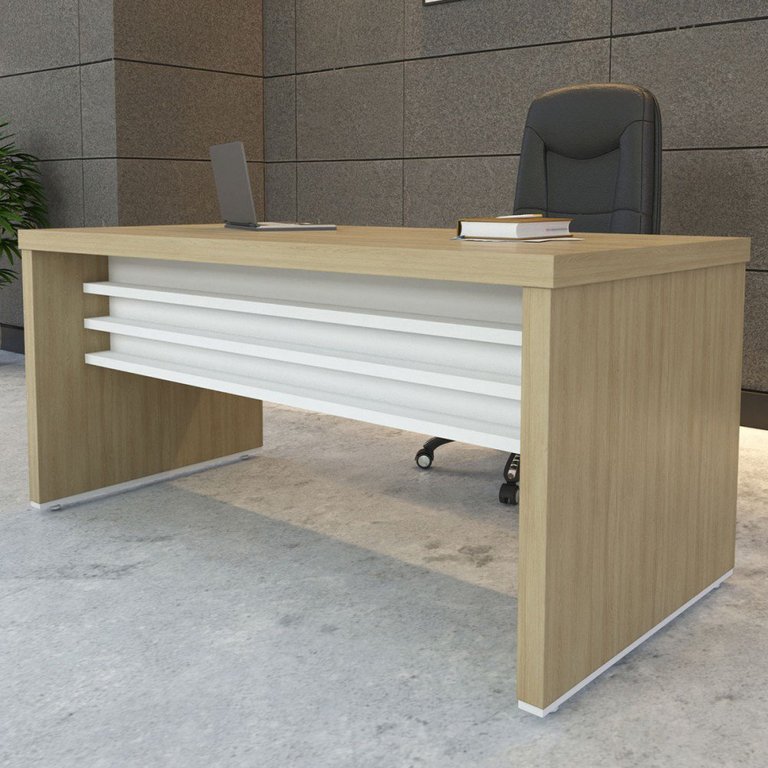 Mesa para Escritório Tamburato Carvalho/branco - Artany Móveis
