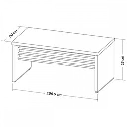 Mesa para Escritório Tamburato Carvalho/branco - Artany Móveis - 4