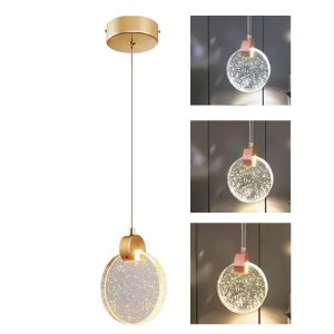 Lustre Luminaria Pendente Lua Cristal Bolhas Led Iluminaçao Casa Quarto Sala Estar Cozinha Casa Loja