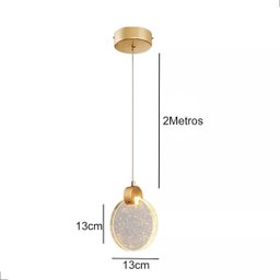 Lustre Luminaria Pendente Lua Cristal Bolhas Led Iluminaçao Casa Quarto Sala Estar Cozinha Casa Loja - 4