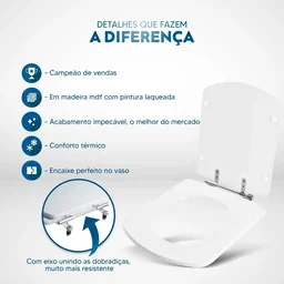 Tampa de Vaso Dama Senso Branco para bacia Roca - 6