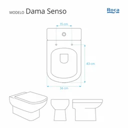 Tampa de Vaso Dama Senso Branco para bacia Roca - 5