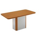 Ver imagem 4 de Conjunto: Mesa Sala Jantar Pietá C/ Tampo Madeirado Canto Curvo 120x80cm e 4 Cadeiras Dafne