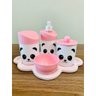Kit Higiene Panda I Baby C/bandeja Nuvem Rosa - 1