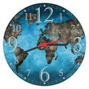 Ver imagem 1 de Relógio De Parede Mapa Mundo Universo Espaço Galáxias Decorações Interiores Quartz Silencioso