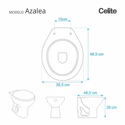 Assento Sanitário Poliester com Amortecedor Azalea Branco para Vaso Celite - 2