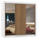 Ver imagem 2 de Guarda-Roupa Casal Madesa Lyon 3 Portas de Correr com Espelhos 2 Gavetas Branco/Rustic Cor:Branco/Ru