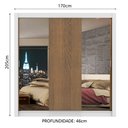 Ver imagem 3 de Guarda-Roupa Casal Madesa Lyon 3 Portas de Correr com Espelhos 2 Gavetas Branco/Rustic Cor:Branco/Ru