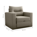 Ver imagem 2 de Sofá-Cama Porto 1 Lugar Suede Cappuccino 93x183cm para Ambiente Compacto e Quarto