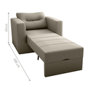 Ver imagem 3 de Sofá-Cama Porto 1 Lugar Suede Cappuccino 93x183cm para Ambiente Compacto e Quarto
