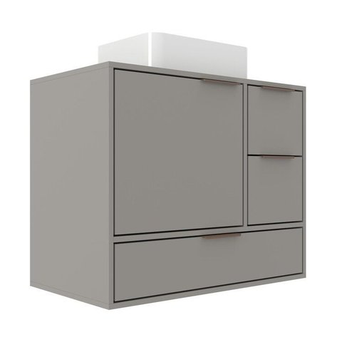 Gabinete para Banheiro 801 100% MDF BP Prime Yescasa Cinza/Cimento
