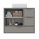 Ver imagem 3 de Gabinete para Banheiro 801 100% MDF BP Prime Yescasa Cinza/Cimento
