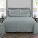 Ver imagem 4 de Colcha Babado Queen Fluffy 3pçs Cinza