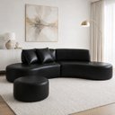 Ver imagem 1 de Sofá e Puff Orgânico Virginia 300cm Corino Modena: Preto
