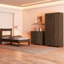 Ver imagem 2 de Quarto Solteiro Bela Cama Comoda e Guarda Roupa Mdf Chocolate Off Decmade
