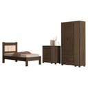 Ver imagem 1 de Quarto Solteiro Bela Cama Comoda e Guarda Roupa Mdf Chocolate Off Decmade