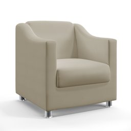 Kit Poltrona Namoradeira e 2 Poltronas Alya Courino Bege Aradecor - 3
