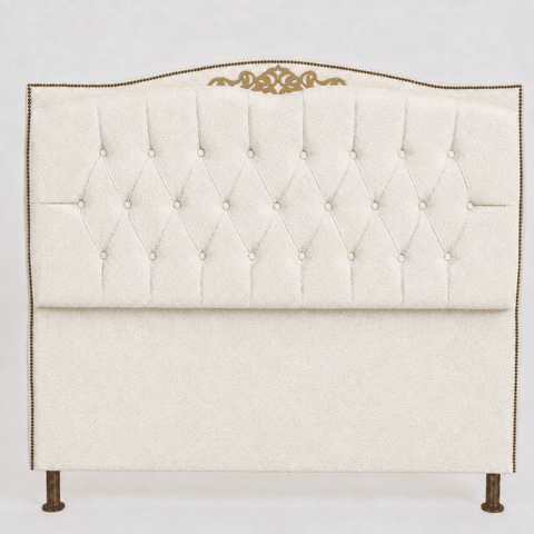 Cabeceira Greta 90cm Estofada Boucle p/ Cama Solteiro Quarto