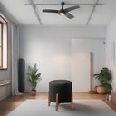 Ver imagem 2 de Puff Estofado Decorativo para Sala Redondo Paris Corino Cor:preto