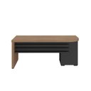 Ver imagem 5 de Mesa para Escritório em Tamburato com 6 Gavetas Design Curvo Marrom/Nogal/Preto Artany