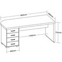 Ver imagem 3 de Mesa para Escritório em Tamburato com 6 Gavetas Design Curvo Marrom/Nogal/Preto Artany