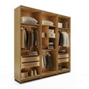 Ver imagem 3 de Guarda-Roupa Casal com 6 Portas Vidro Reflecta e LED 4 Gavetas Lucent 231 cm – Carvalho