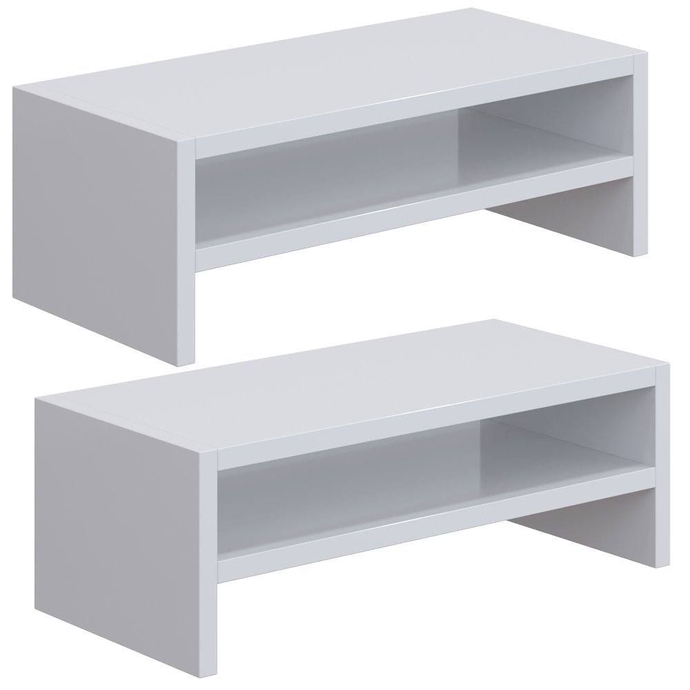 Kit 02 Suportes Stand Para Monitores Mesa Escritório Home Office Lap L03 Branco - Lyam Decor