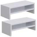 Ver imagem 1 de Kit 02 Suportes Stand Para Monitores Mesa Escritório Home Office Lap L03 Branco - Lyam Decor
